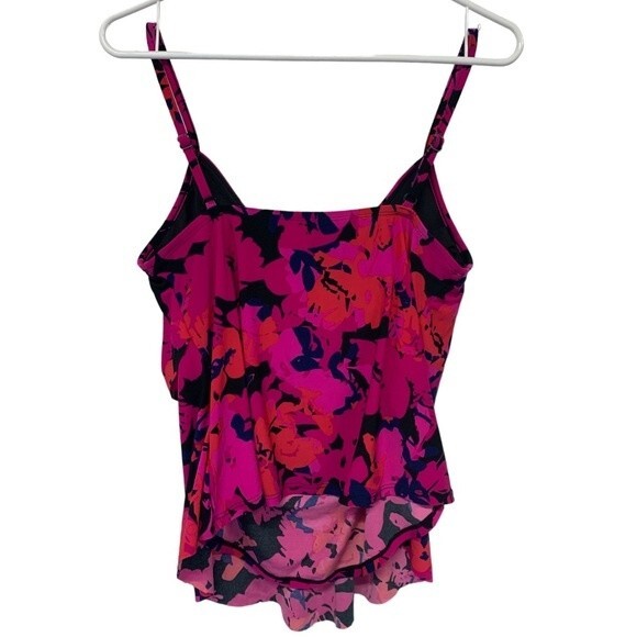 NWOT AQUA GREEN | Tankini  Tiered Ruffle Swim Top M - Picture 2 of 5